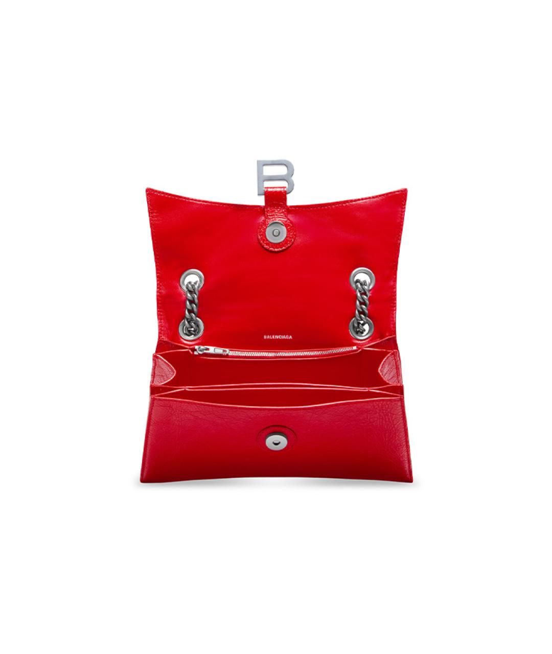 BALENCIAGA Красная кожаная сумка через плечо, фото 6