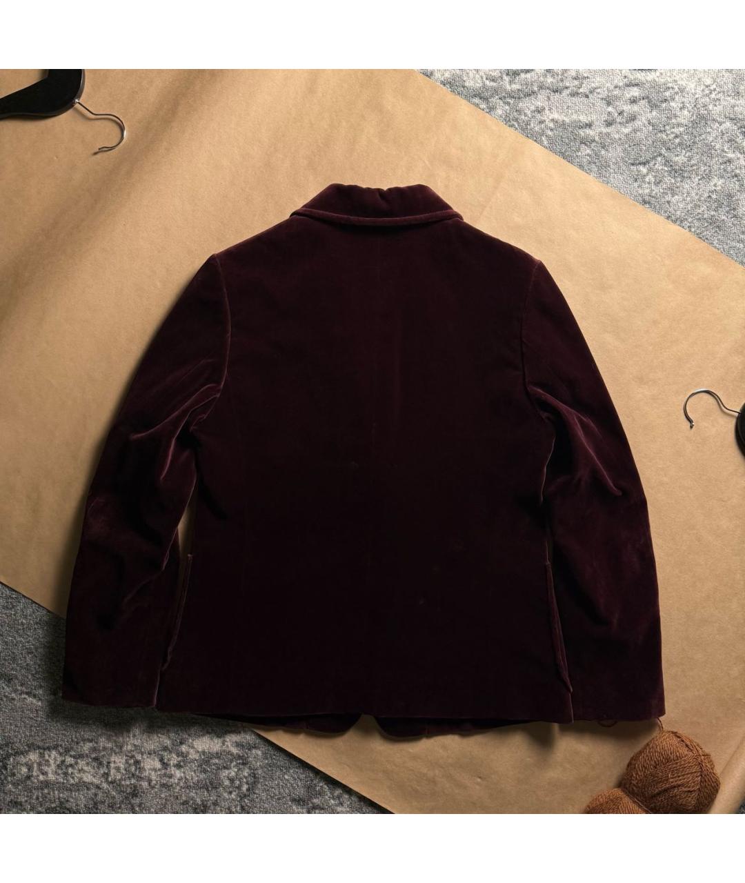 CELINE Бордовый бархатный жакет/пиджак, фото 2