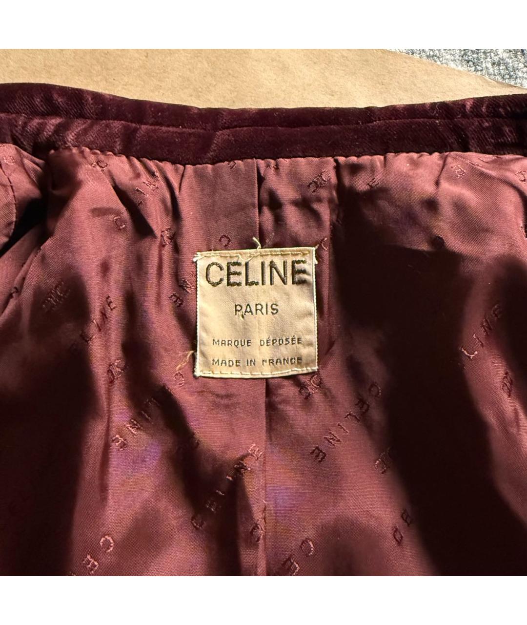 CELINE Бордовый бархатный жакет/пиджак, фото 3