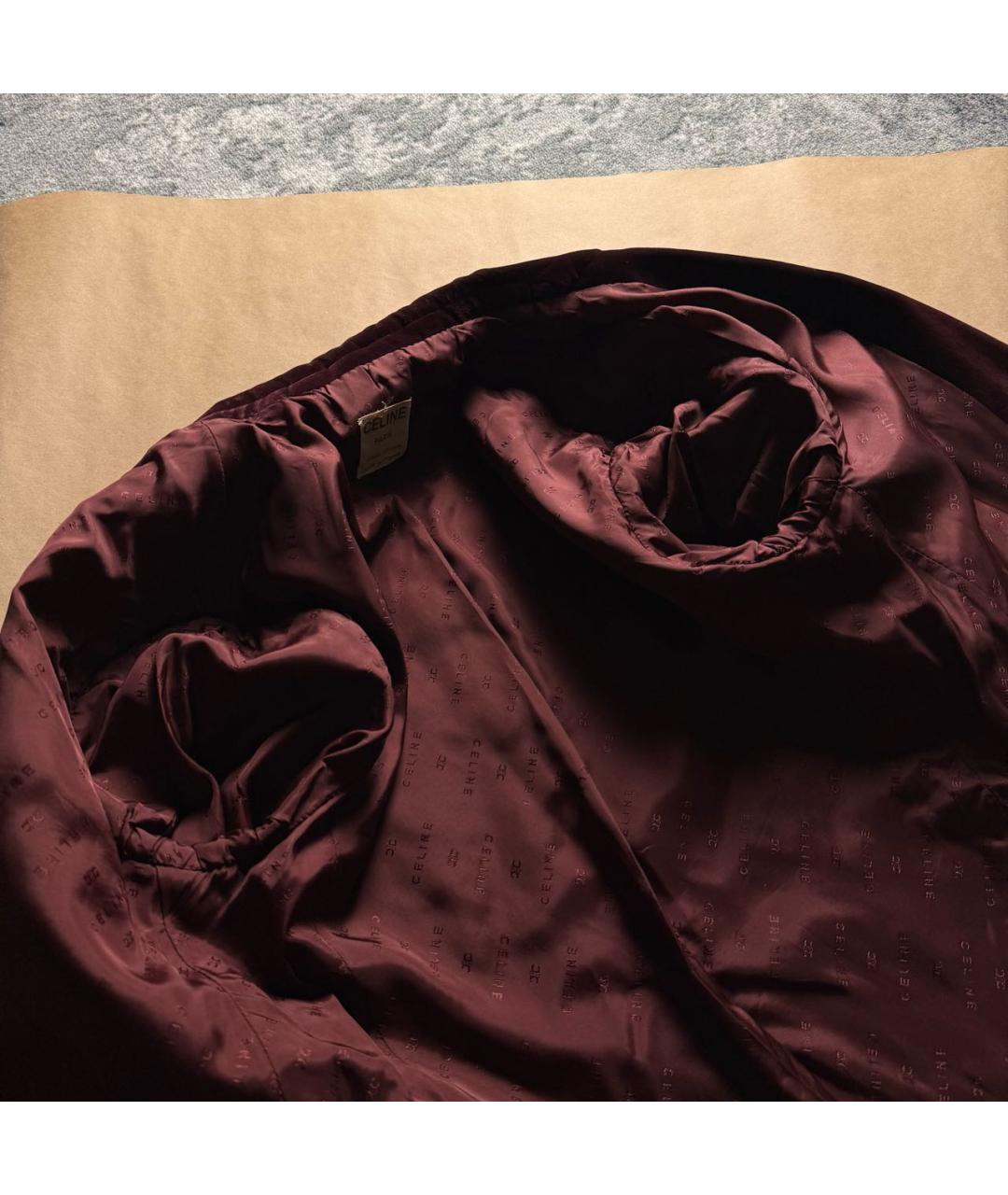 CELINE Бордовый бархатный жакет/пиджак, фото 8