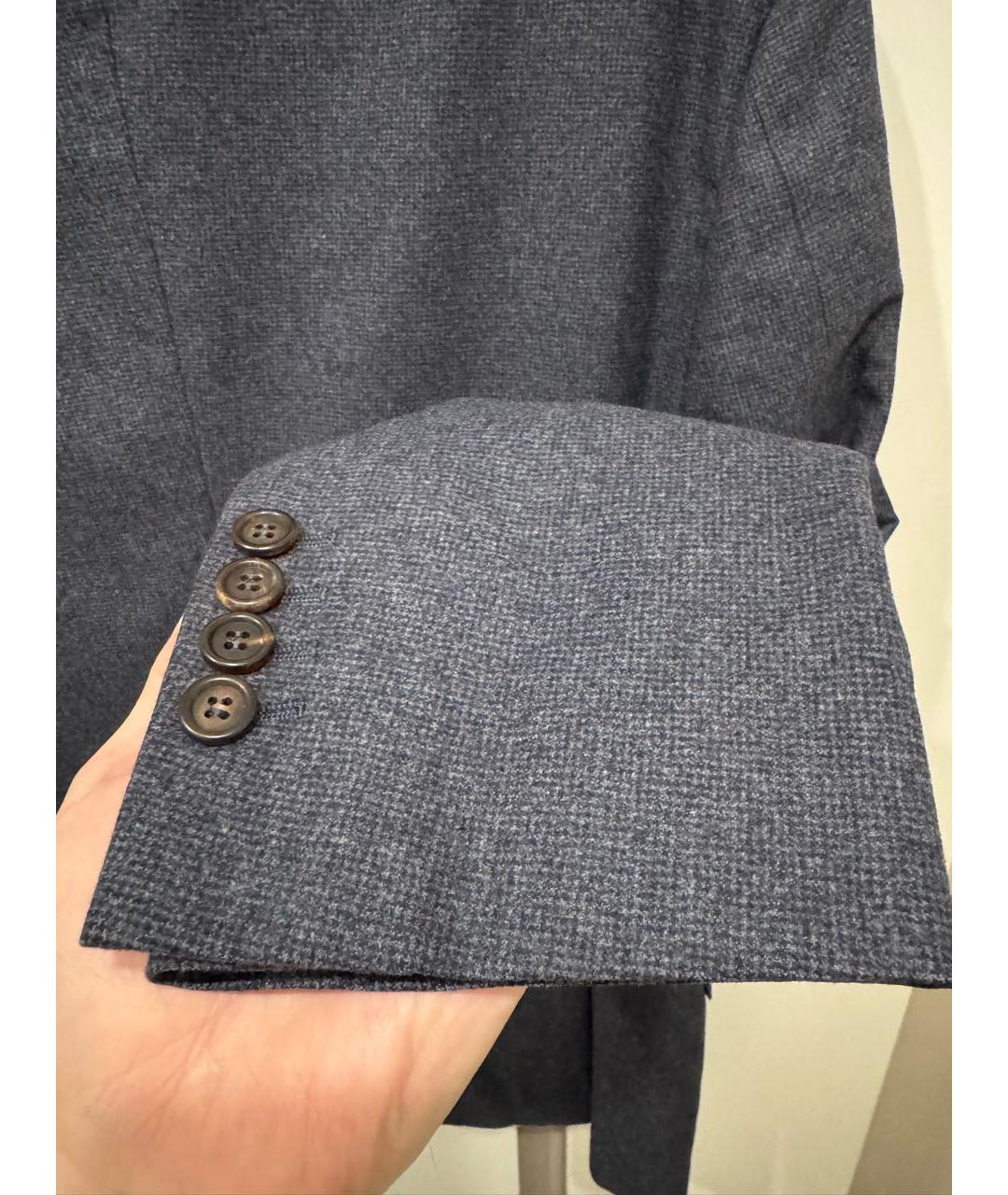 BRUNELLO CUCINELLI Темно-синий шерстяной пиджак, фото 7