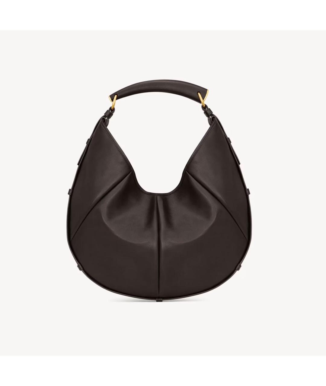 SAINT LAURENT Коричневая кожаная сумка тоут, фото 2