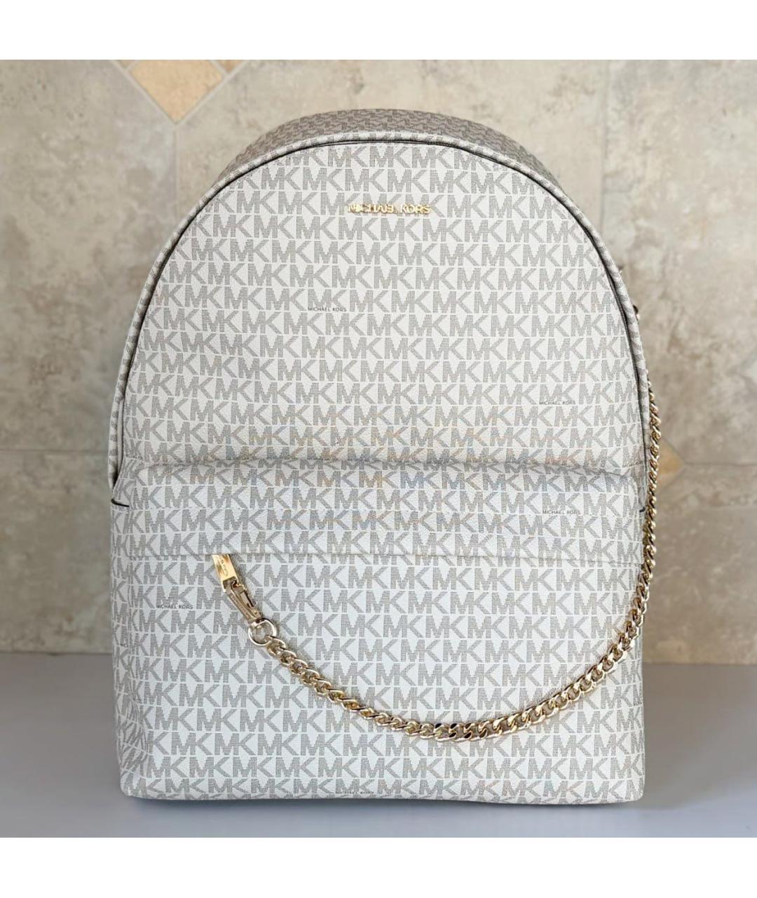 MICHAEL KORS Бежевый рюкзак из искусственной кожи, фото 5