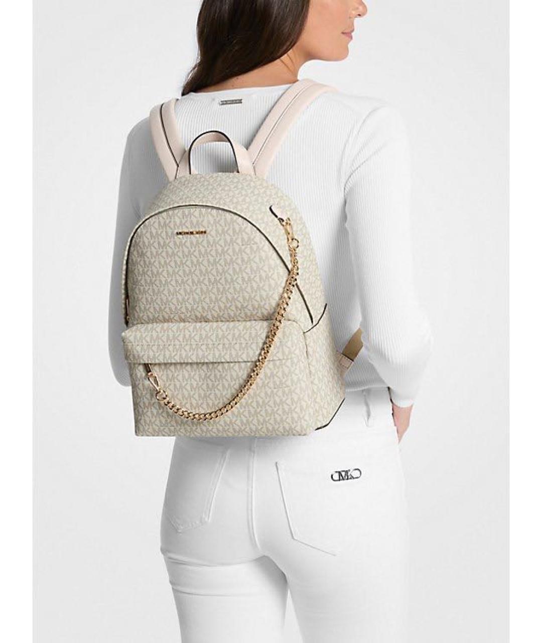 MICHAEL KORS Бежевый рюкзак из искусственной кожи, фото 4