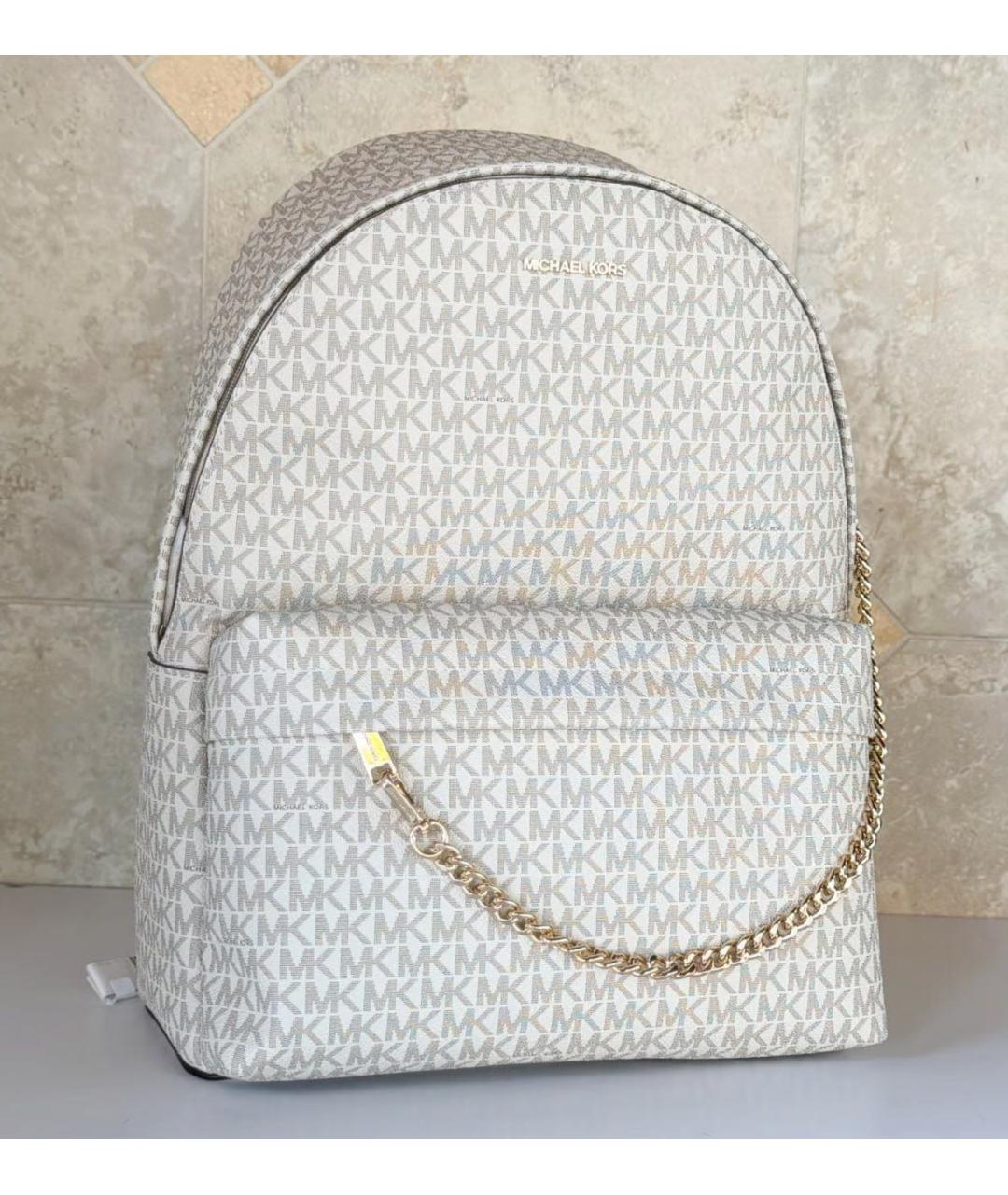 MICHAEL KORS Бежевый рюкзак из искусственной кожи, фото 6