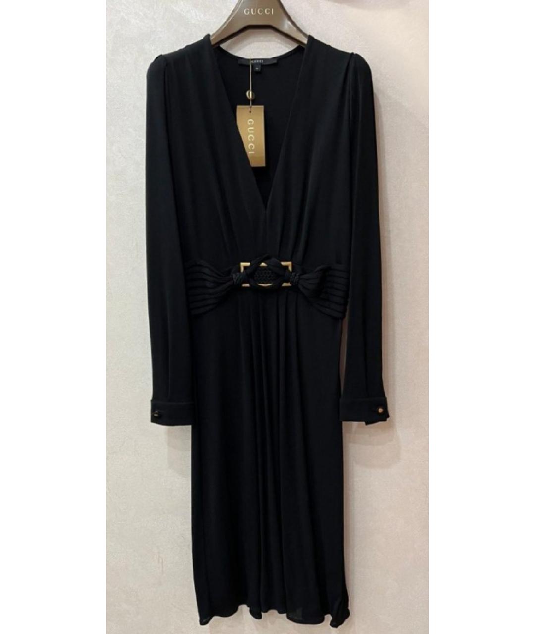 GUCCI Черное вискозное коктейльное платье, фото 6
