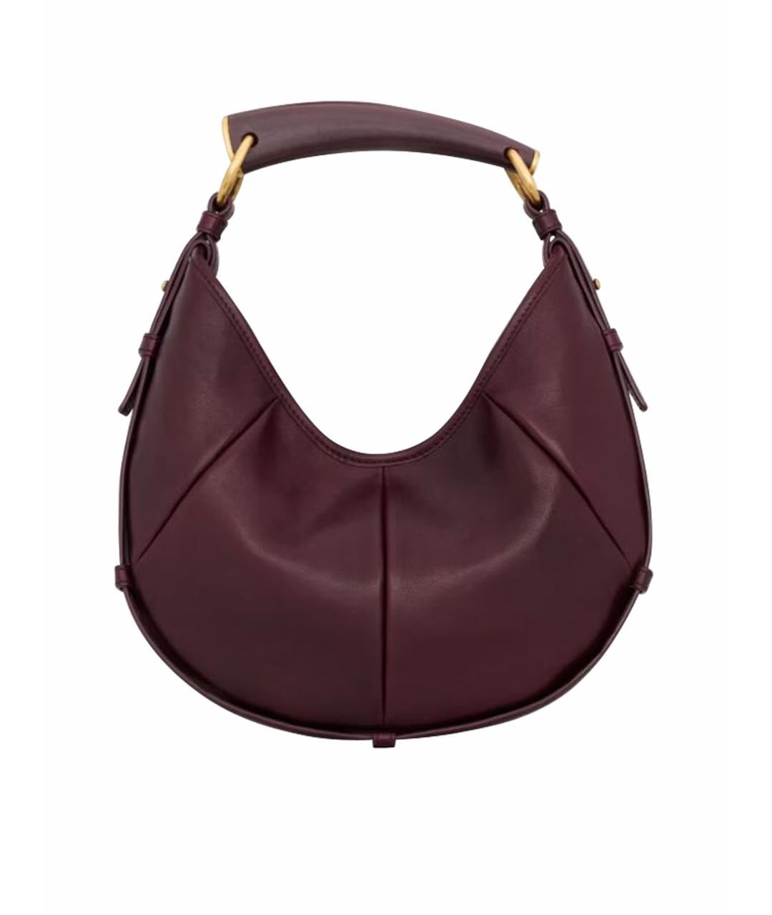 SAINT LAURENT Бордовая кожаная сумка с короткими ручками, фото 1