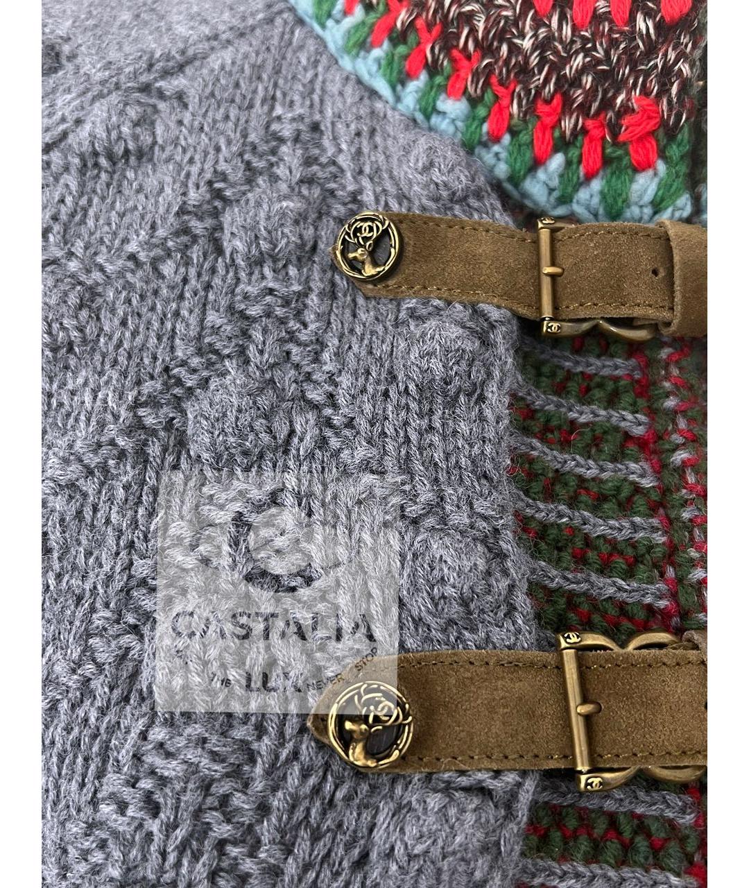 CHANEL Серый шерстяной жакет/пиджак, фото 5