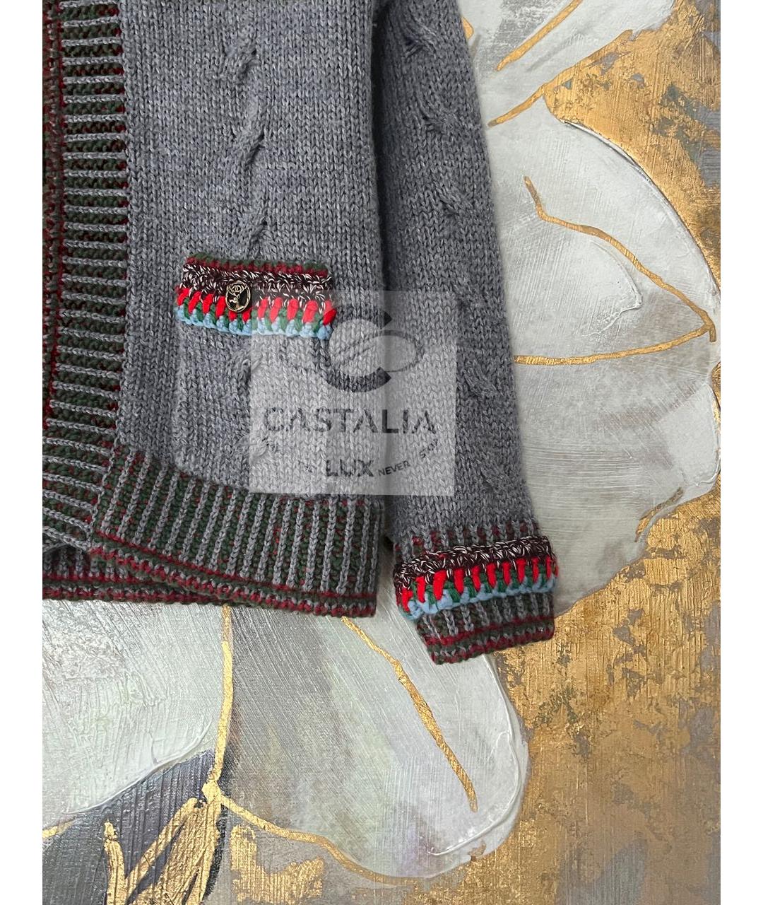 CHANEL Серый шерстяной жакет/пиджак, фото 6