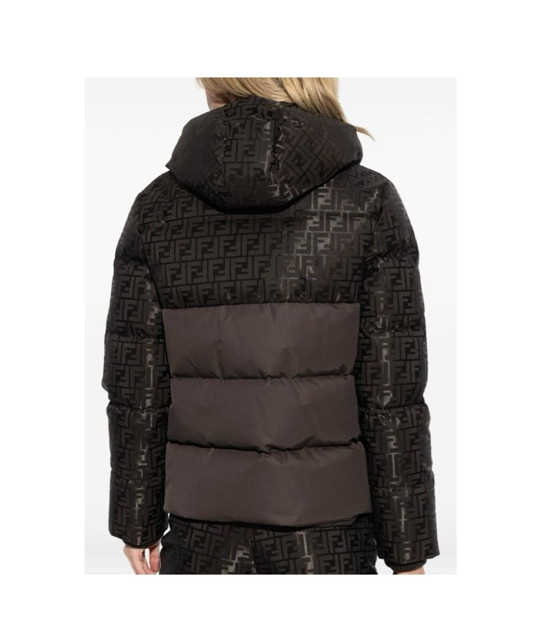 FENDI Коричневый синтетический пуховик, фото 4