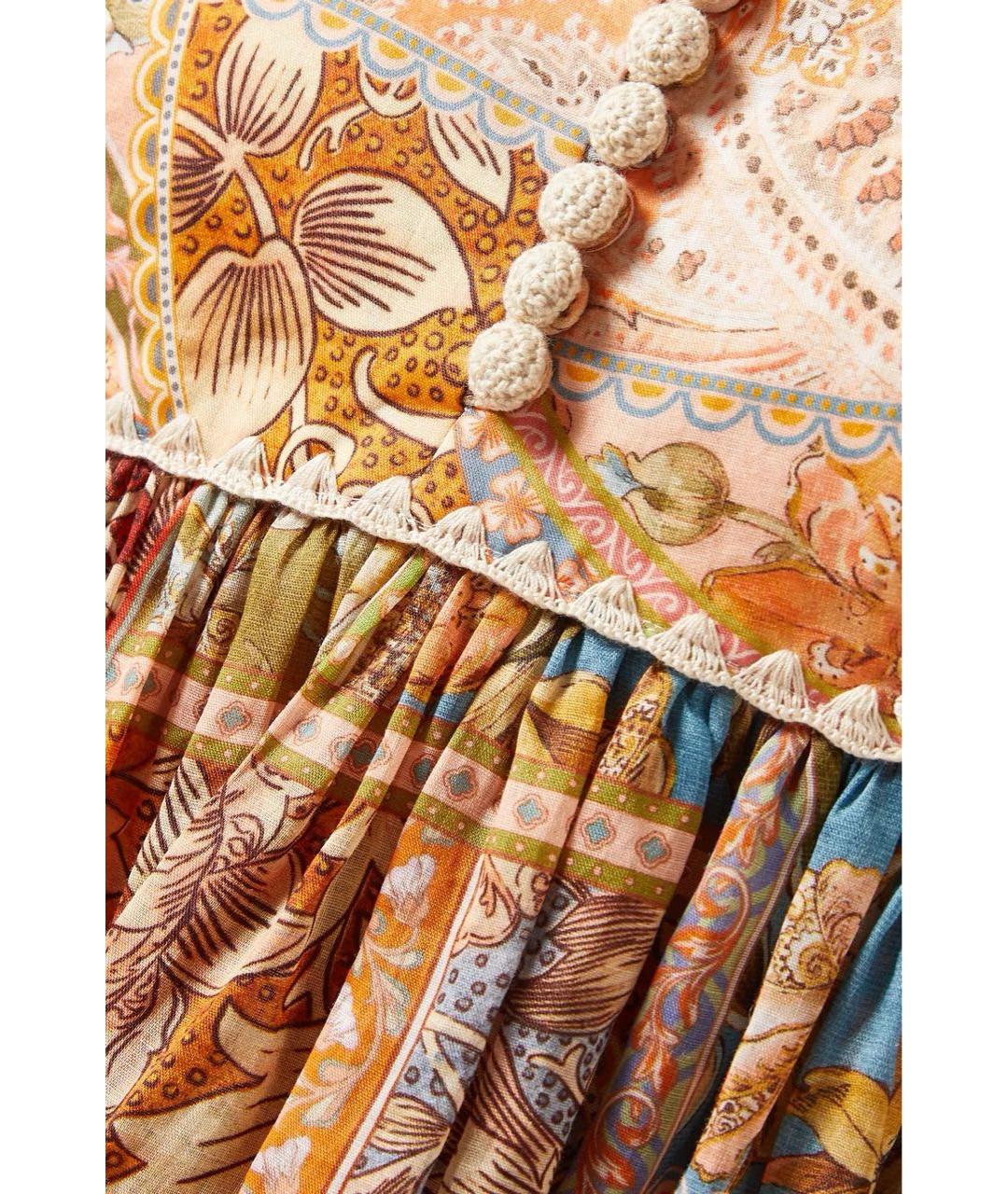 ZIMMERMANN Мульти льняное повседневное платье, фото 5