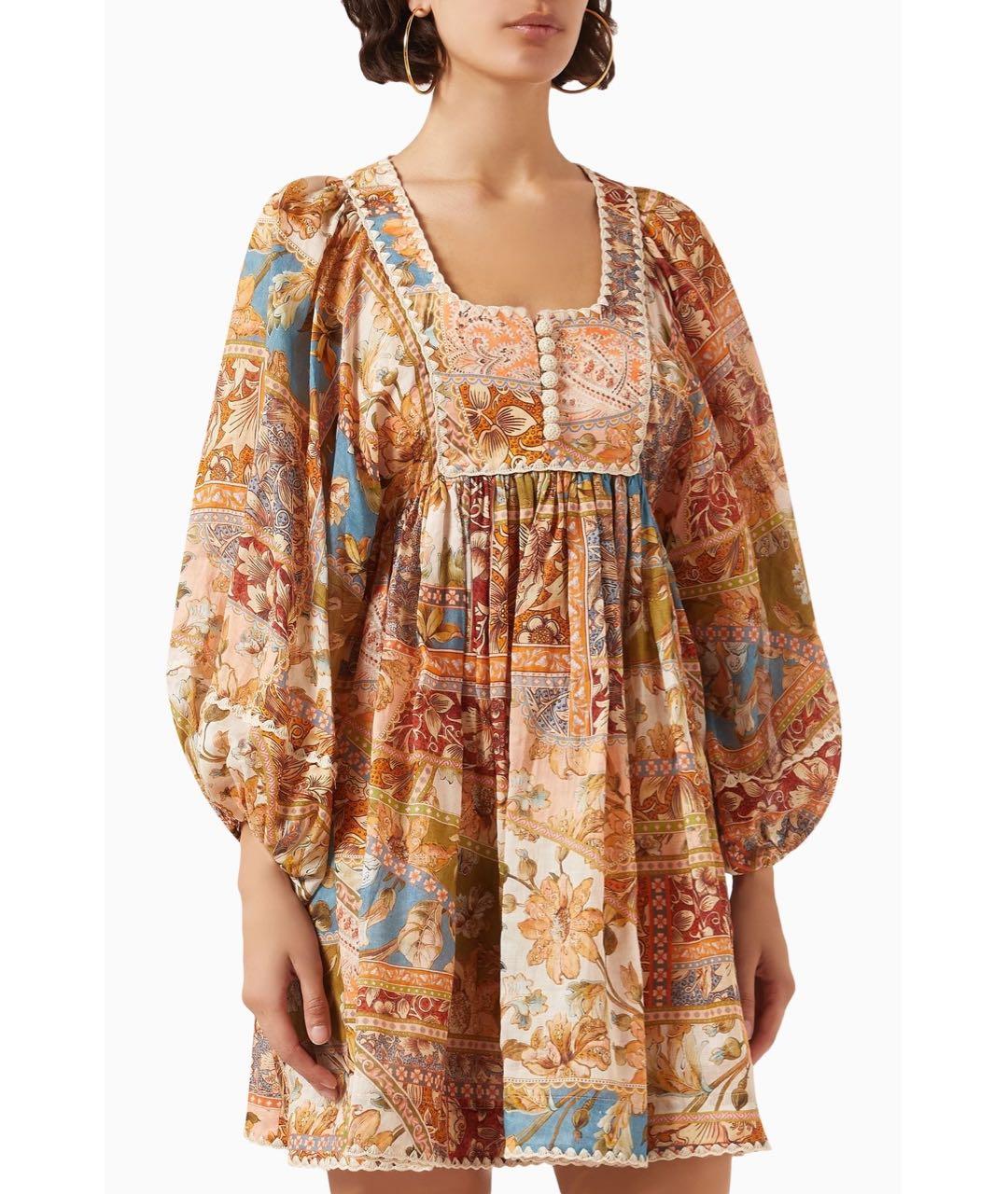 ZIMMERMANN Мульти льняное повседневное платье, фото 3