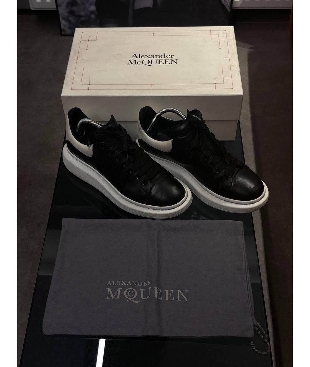 ALEXANDER MCQUEEN Черные кожаные низкие кроссовки / кеды, фото 4