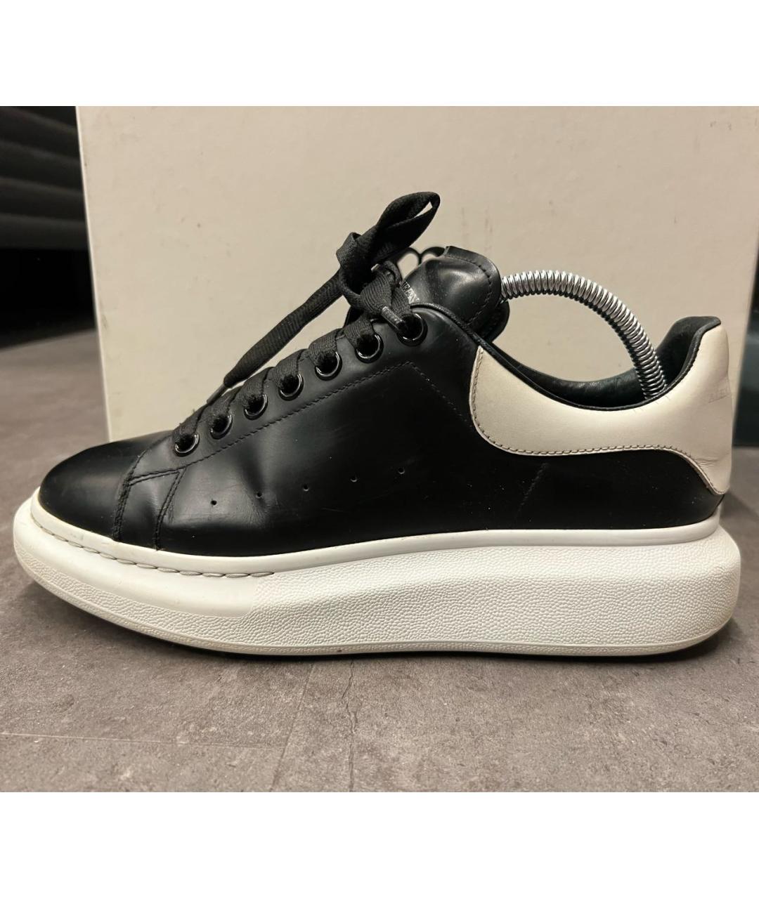 ALEXANDER MCQUEEN Черные кожаные низкие кроссовки / кеды, фото 6