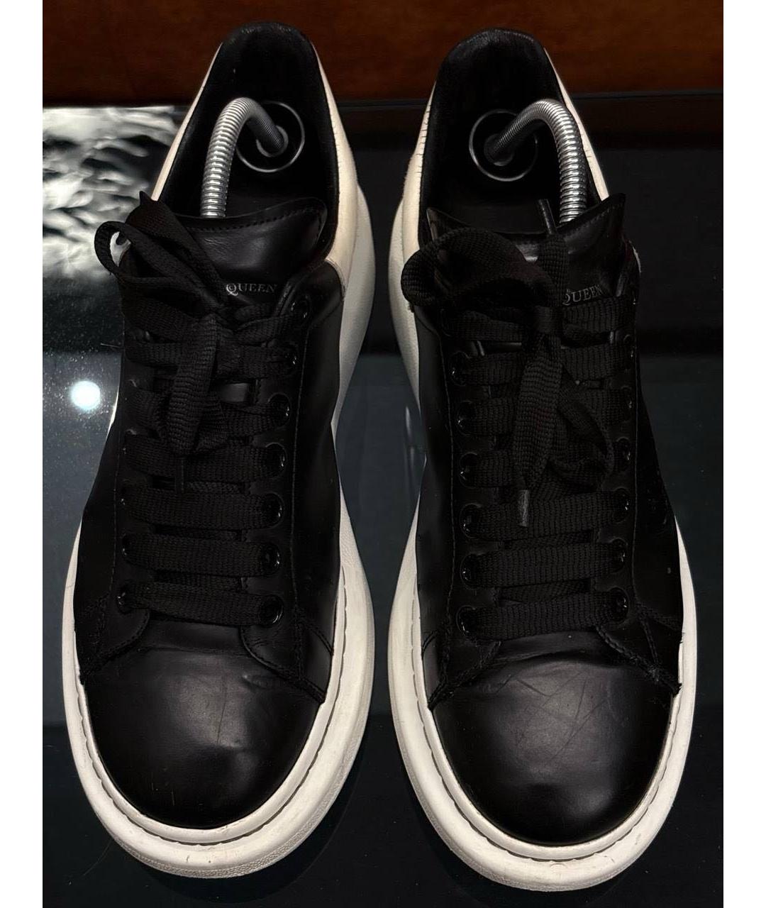 ALEXANDER MCQUEEN Черные кожаные низкие кроссовки / кеды, фото 3