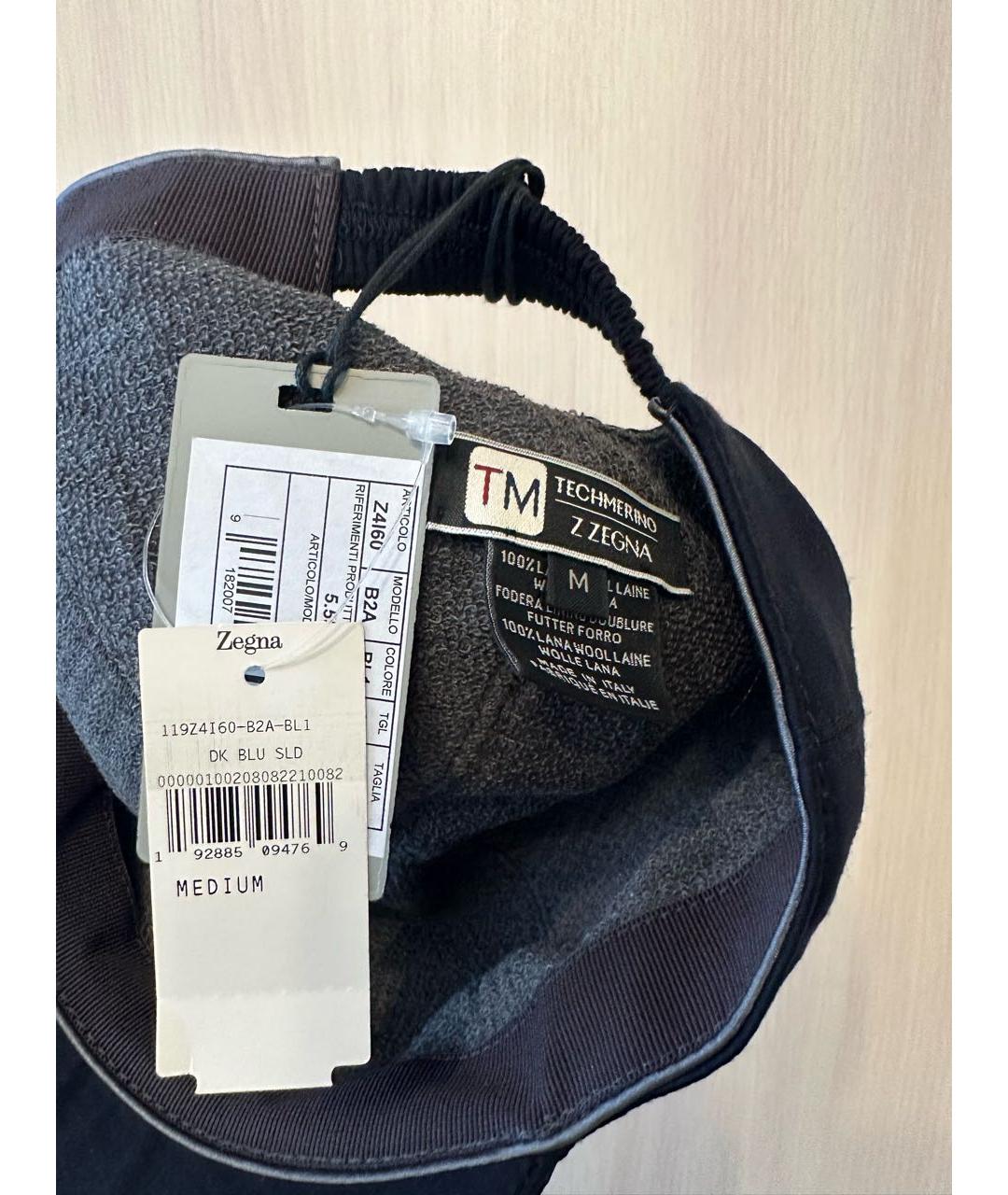 ZEGNA Темно-синяя шерстяная кепка/бейсболка, фото 6