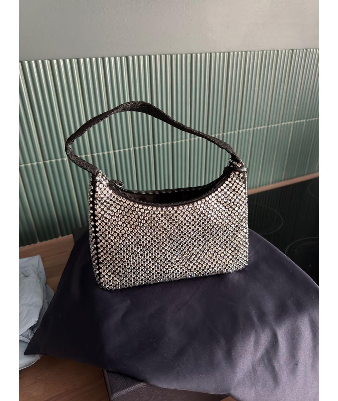 PRADA Черная тканевая сумка с короткими ручками, фото 4