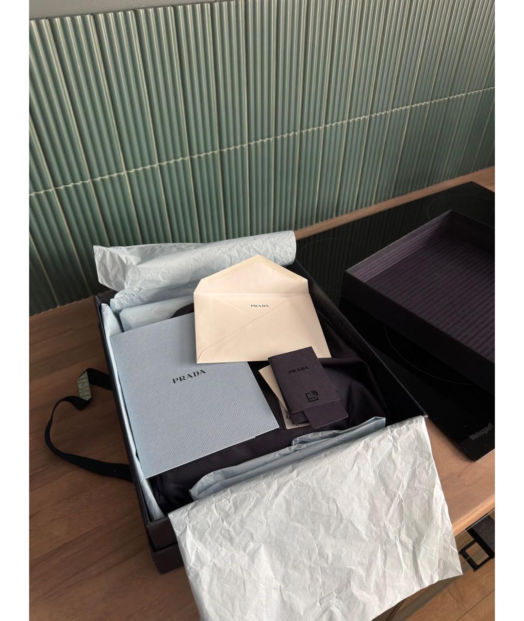 PRADA Черная тканевая сумка с короткими ручками, фото 6