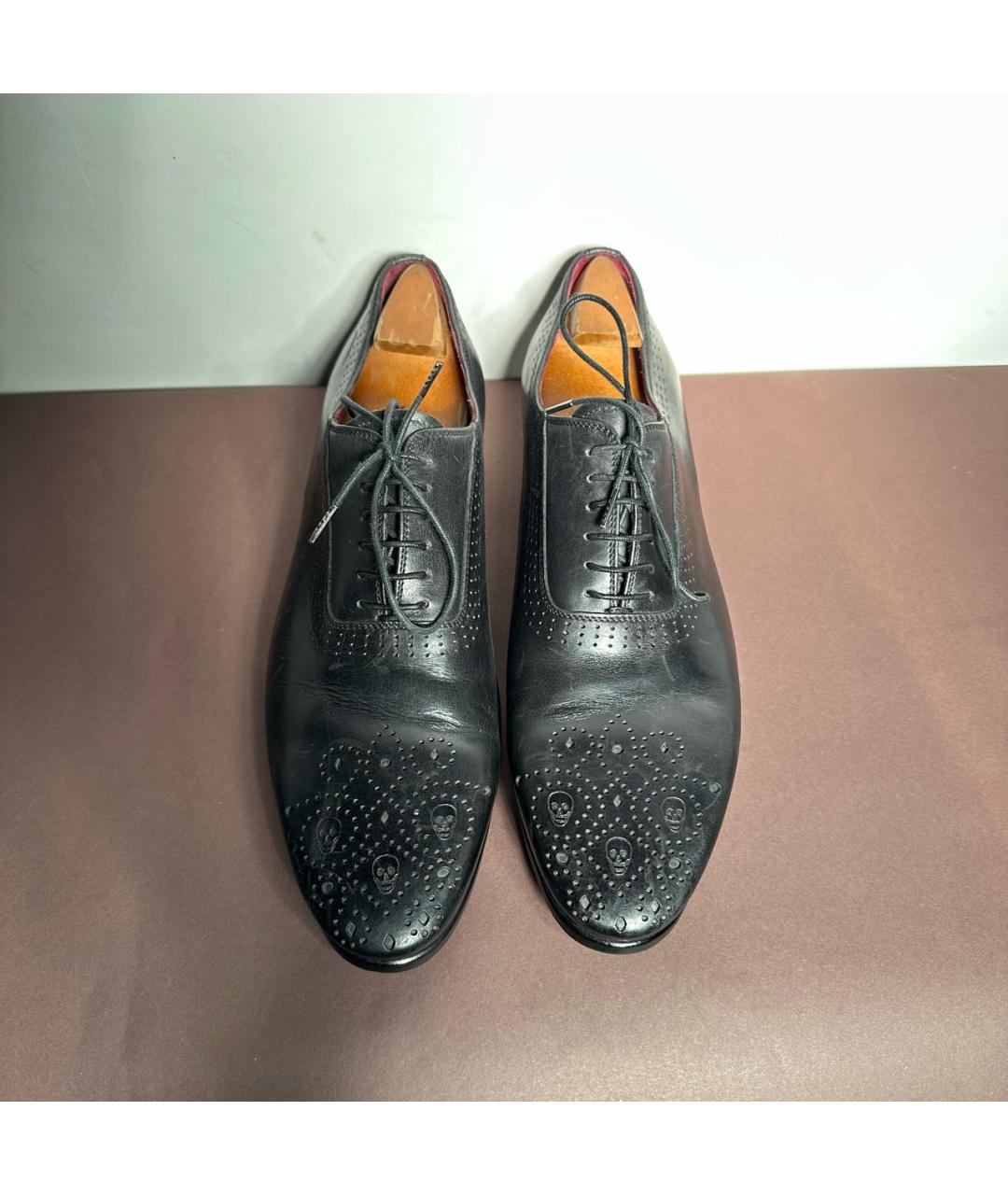 ALEXANDER MCQUEEN Черные кожаные туфли, фото 2