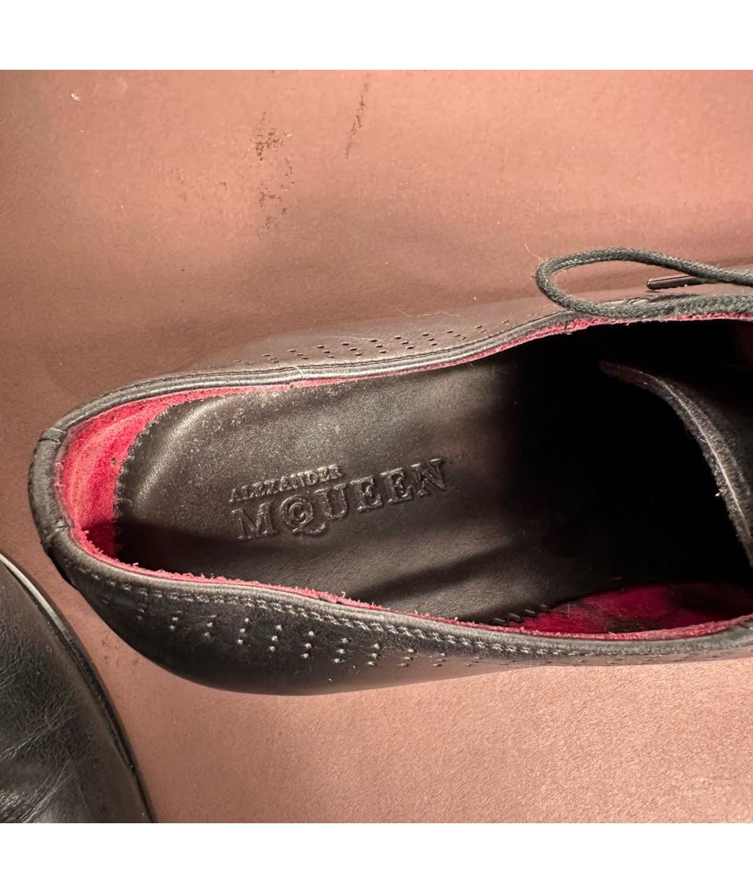 ALEXANDER MCQUEEN Черные кожаные туфли, фото 6