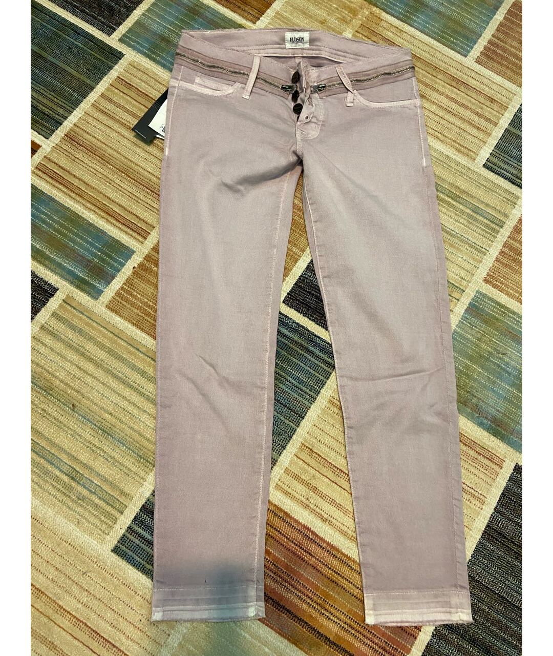 HUDSON Розовые хлопковые джинсы слим, фото 5