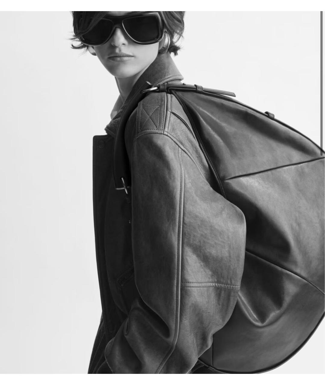 SAINT LAURENT Черная кожаная сумка тоут, фото 2