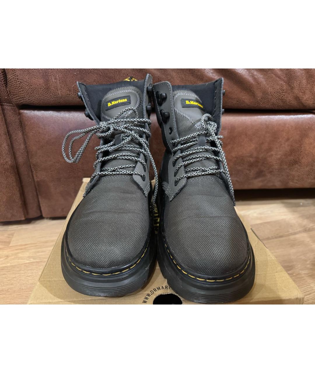 DR. MARTENS Серые текстильные высокие ботинки, фото 3
