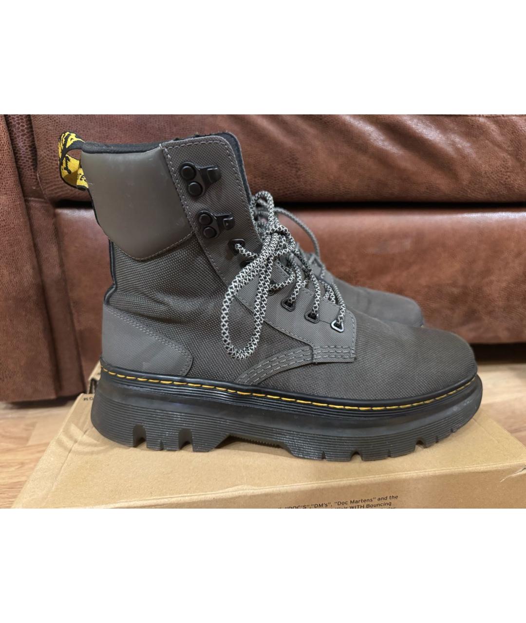 DR. MARTENS Серые текстильные высокие ботинки, фото 7