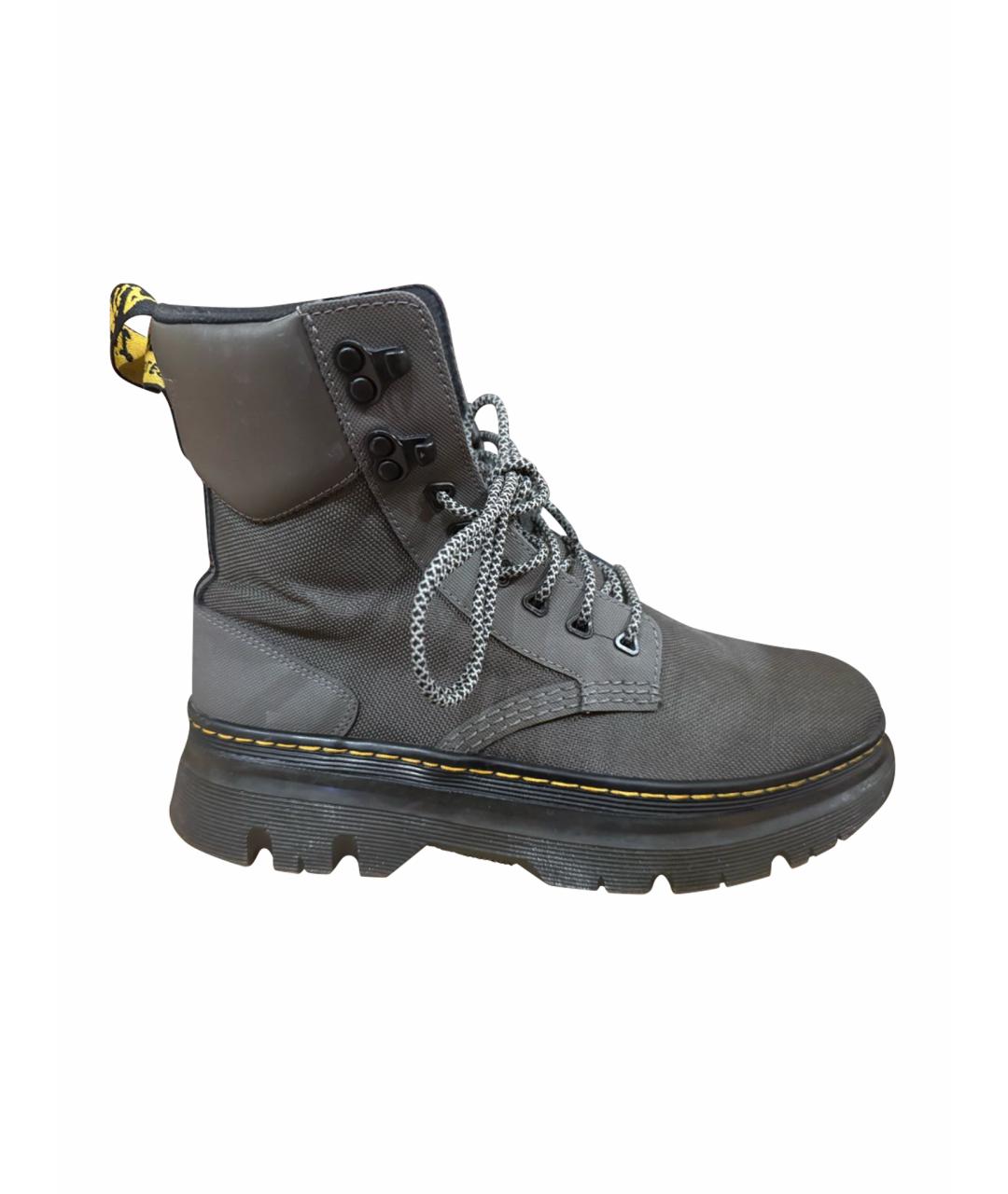 DR. MARTENS Серые текстильные высокие ботинки, фото 1