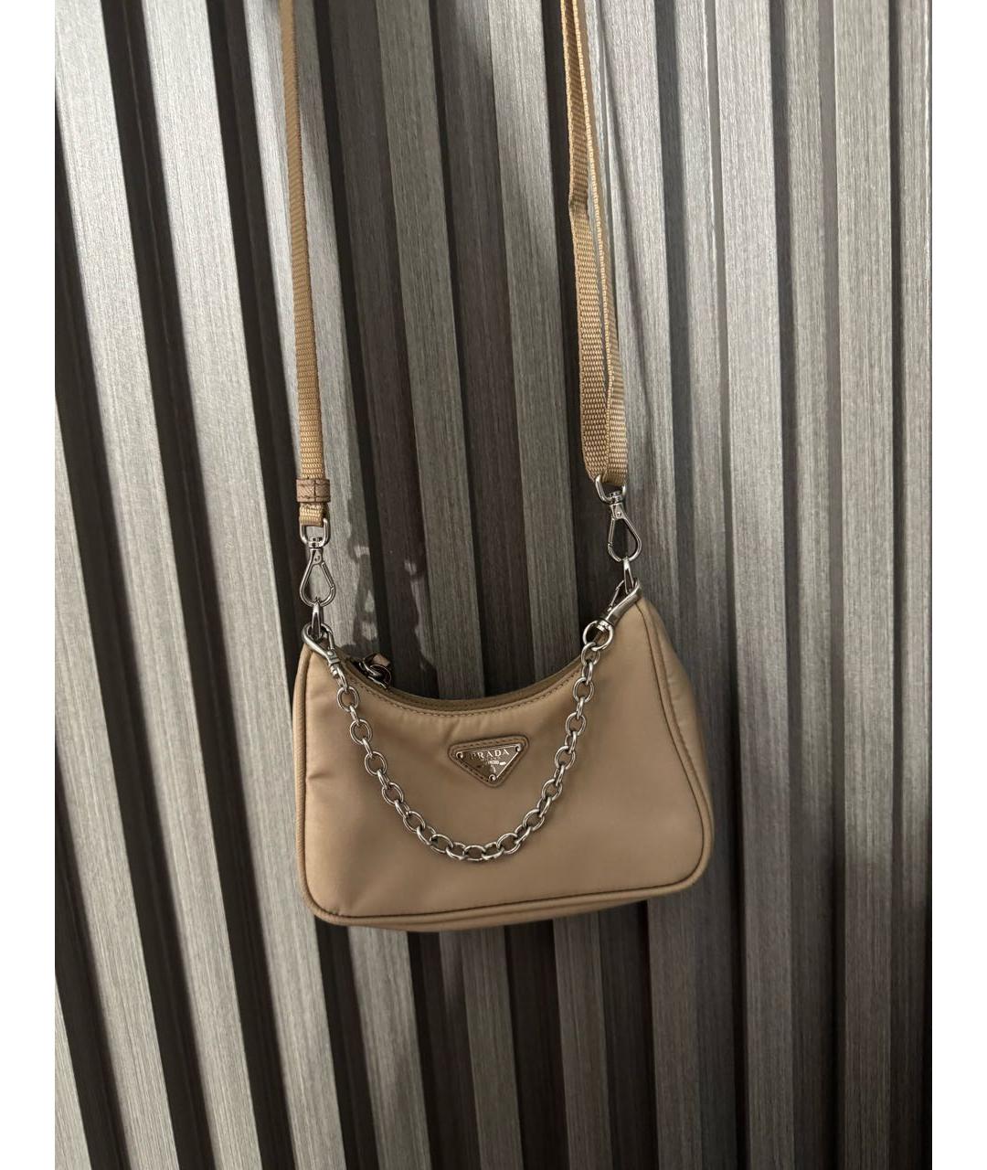 PRADA Бежевая сумка через плечо, фото 4