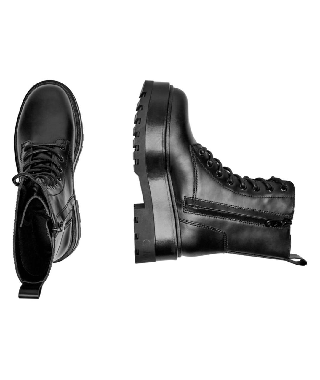 CALVIN KLEIN Черные кожаные ботинки, фото 5