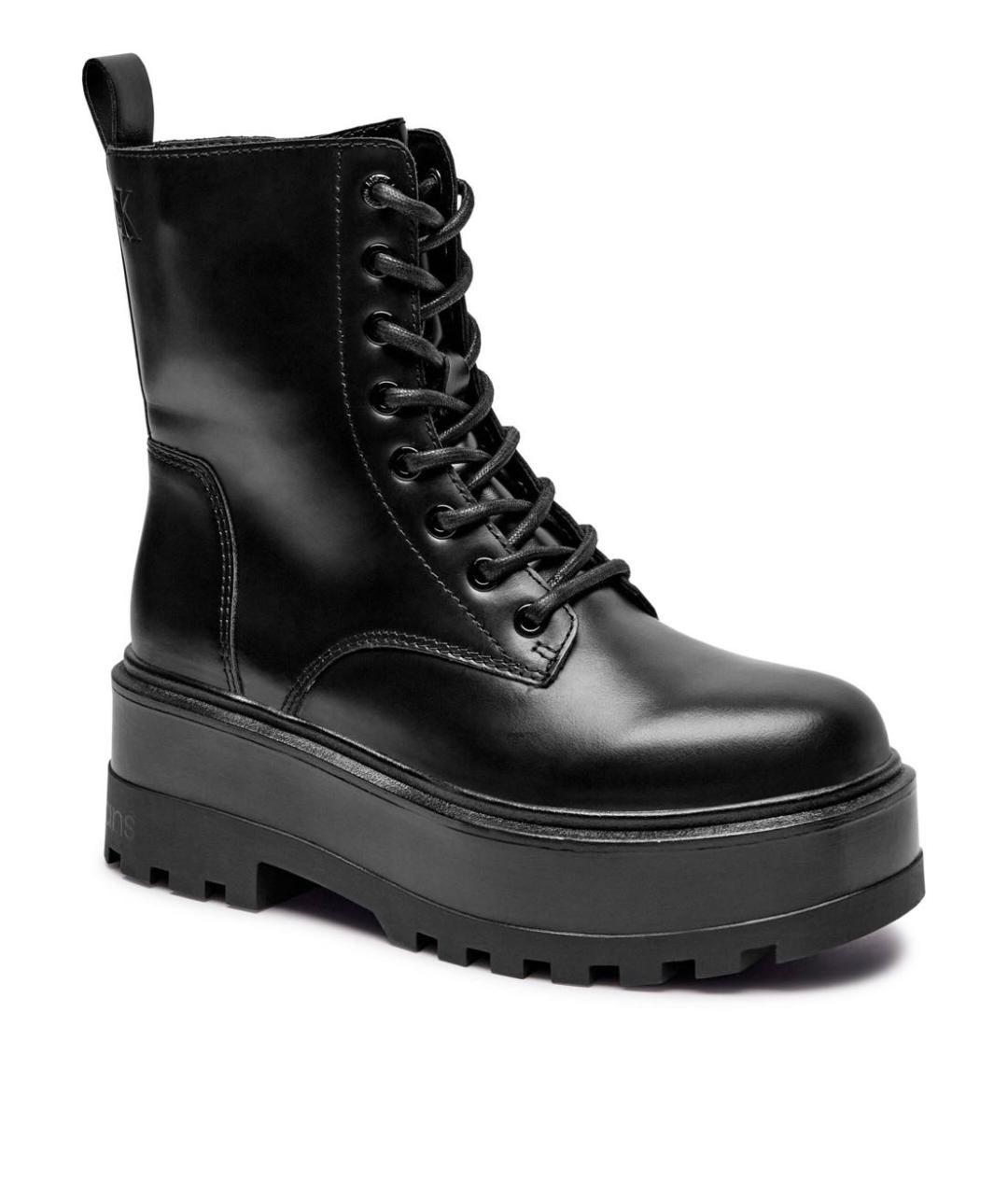 CALVIN KLEIN Черные кожаные ботинки, фото 2