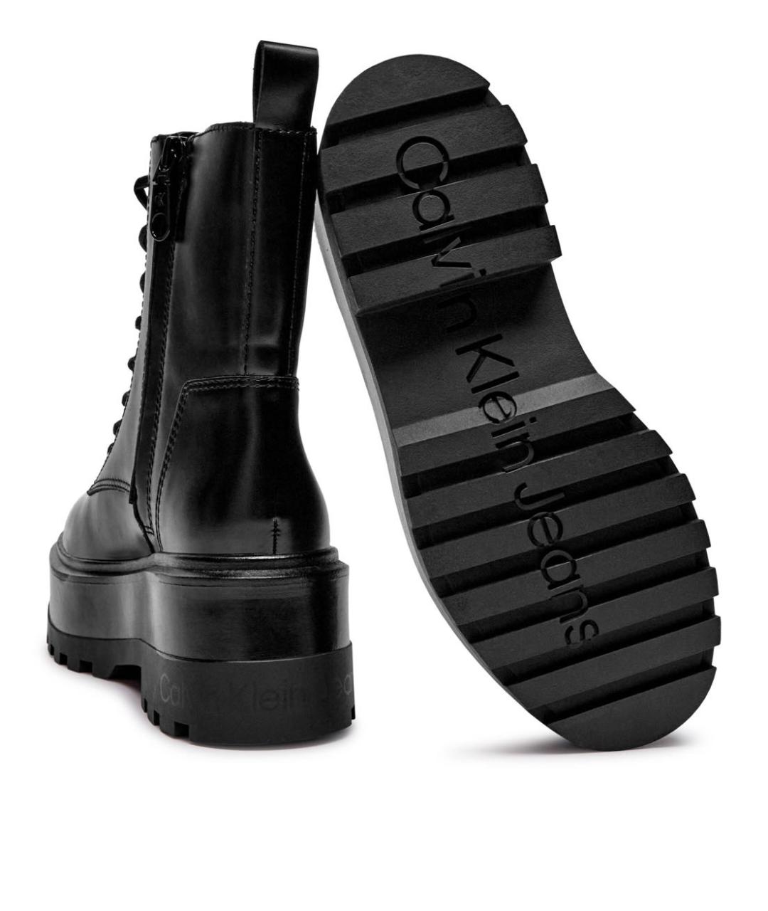 CALVIN KLEIN Черные кожаные ботинки, фото 4