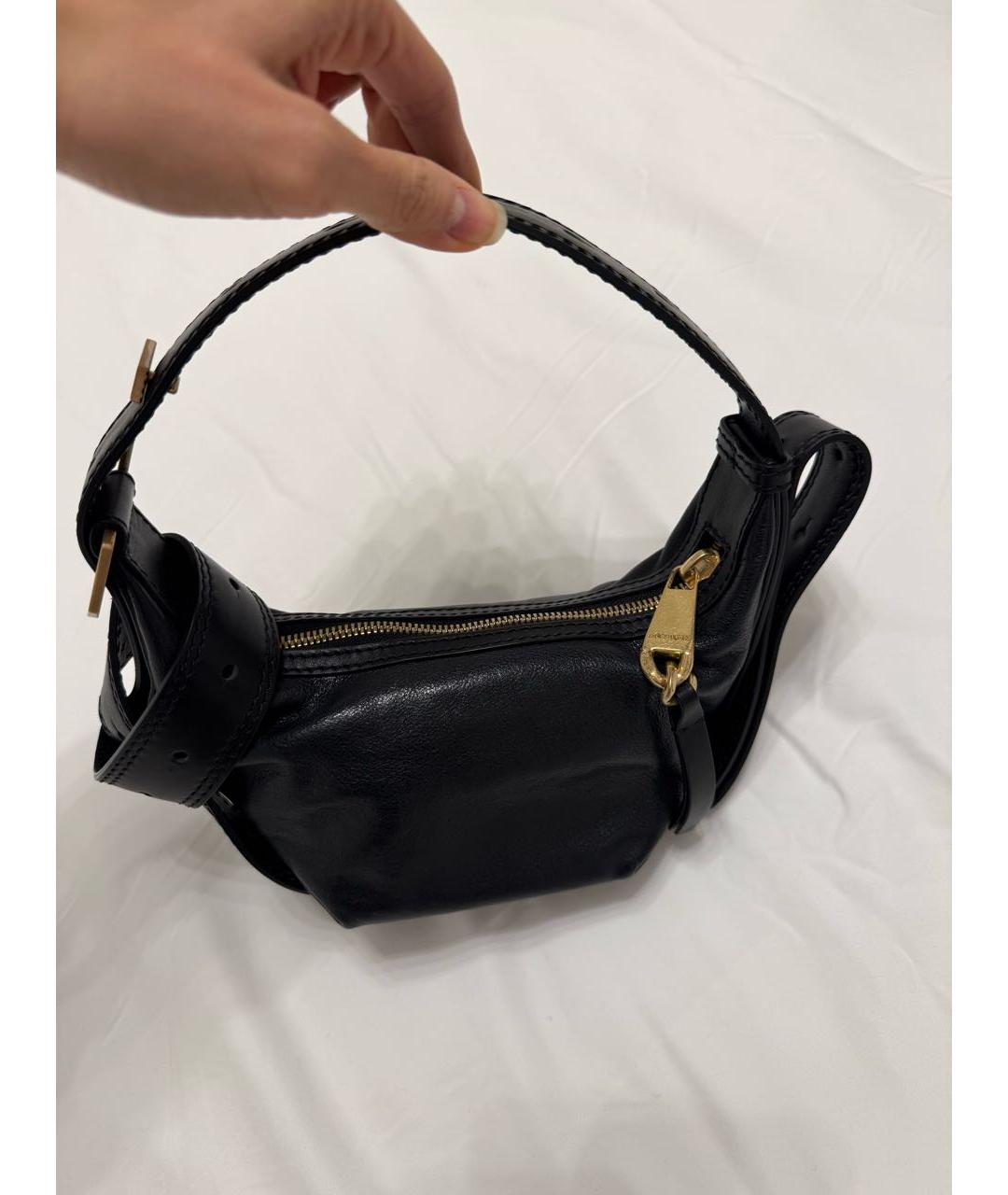 ZADIG & VOLTAIRE Черная кожаная сумка с короткими ручками, фото 3