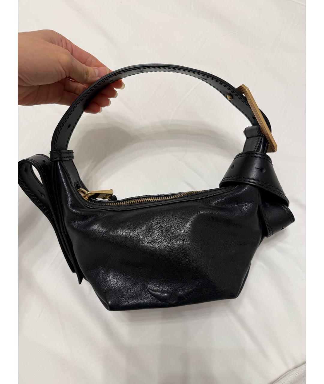 ZADIG & VOLTAIRE Черная кожаная сумка с короткими ручками, фото 6