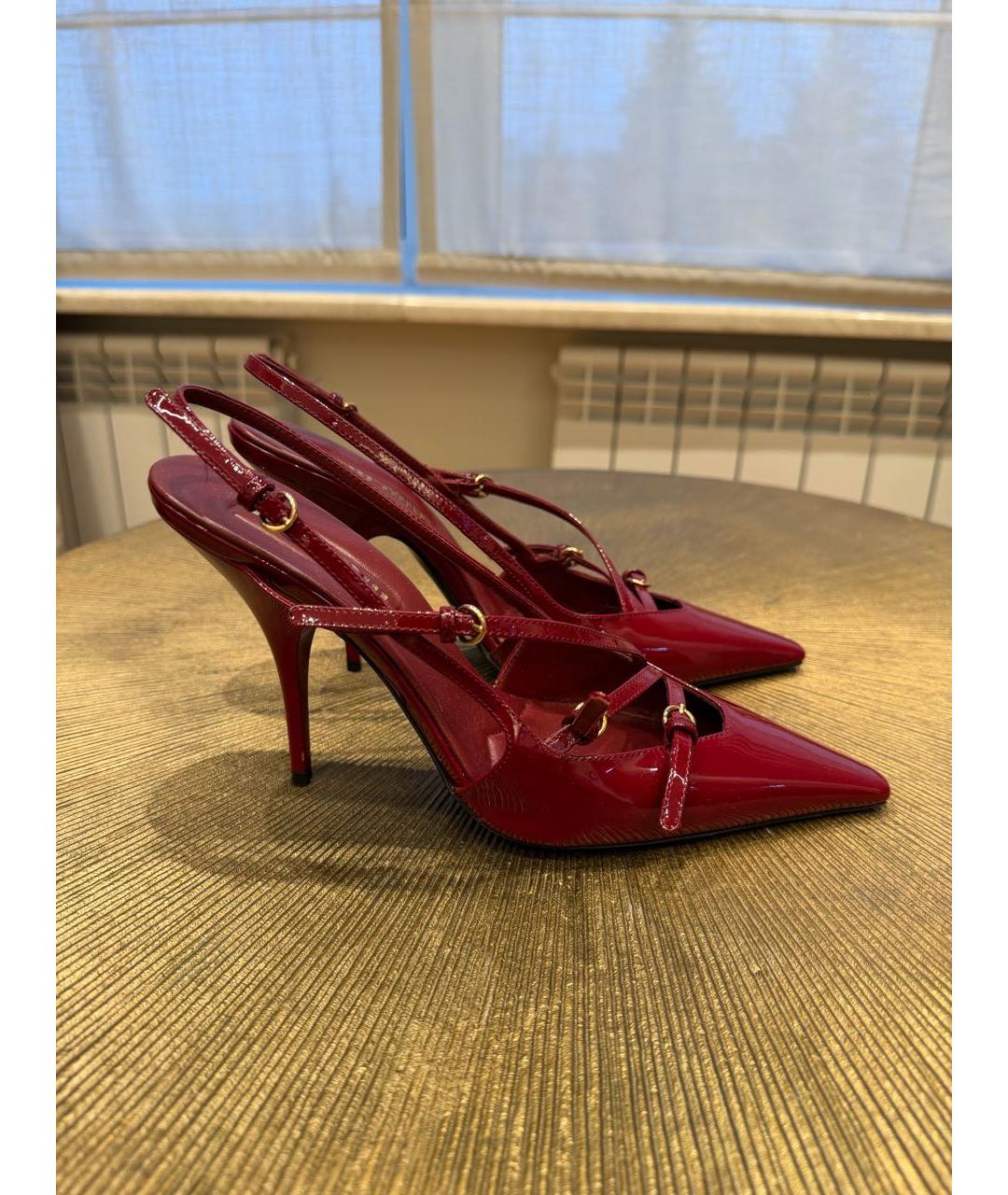 MIU MIU Бордовые туфли из лакированной кожи, фото 8