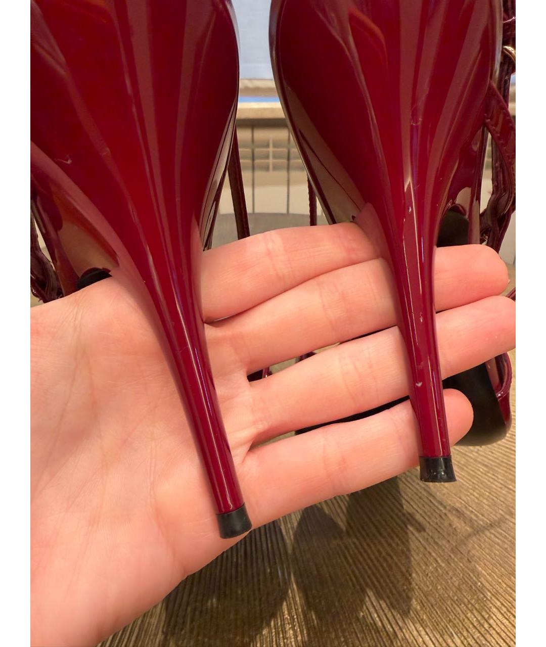 MIU MIU Бордовые туфли из лакированной кожи, фото 5