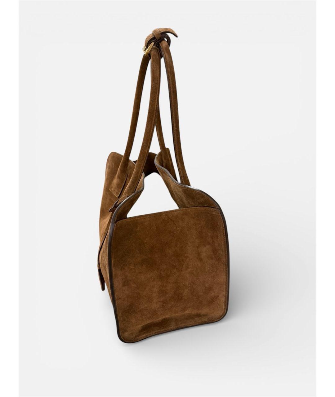 PRADA Коричневая замшевая сумка с короткими ручками, фото 8