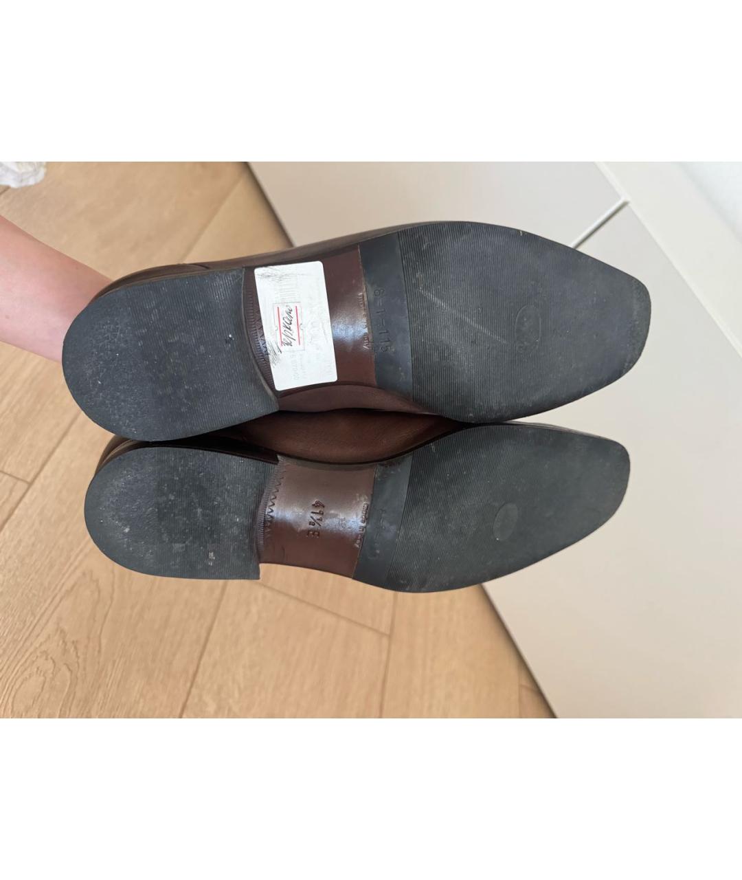 GUCCI Коричневые кожаные лоферы, фото 6