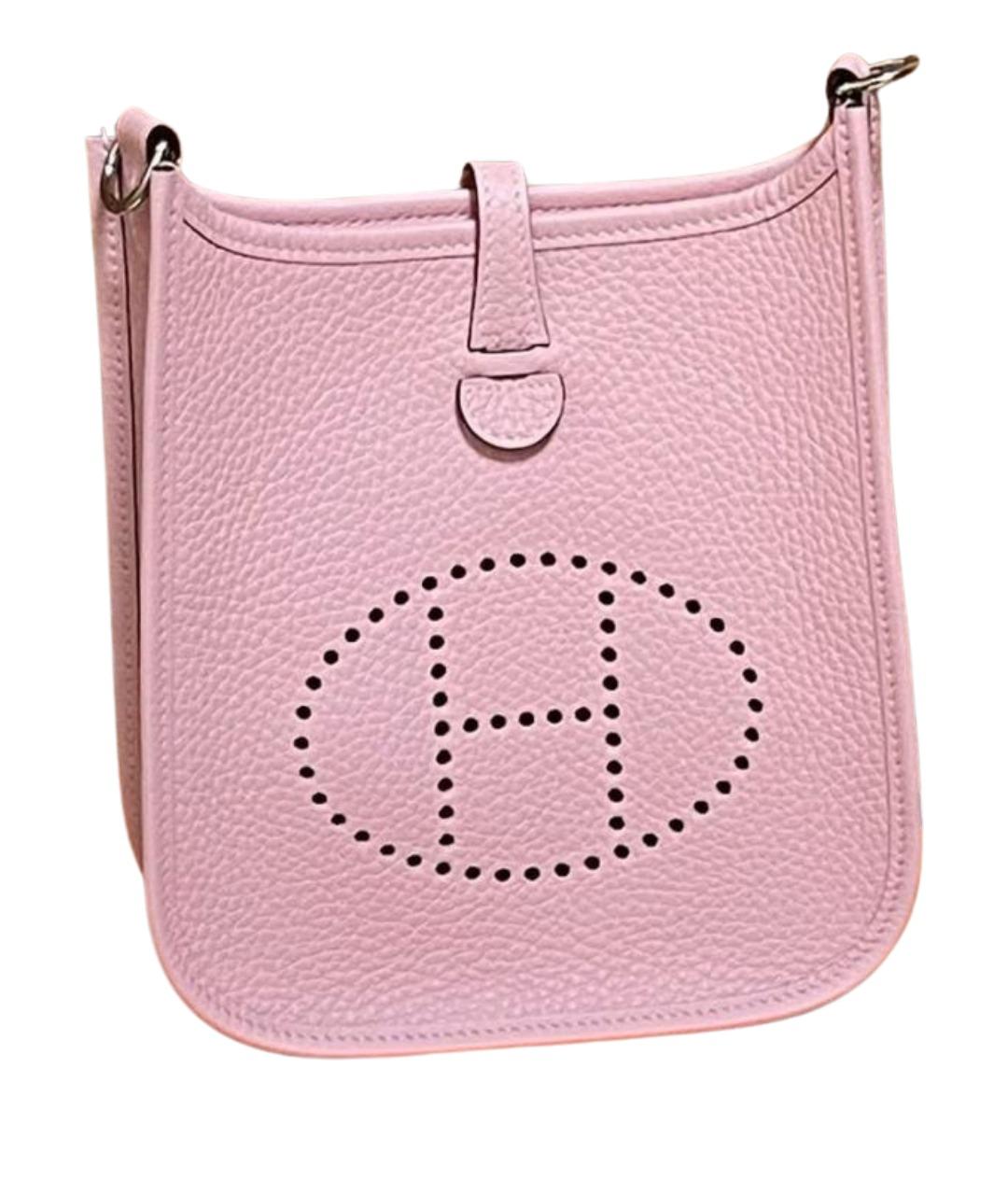 HERMES Розовая кожаная сумка через плечо, фото 1