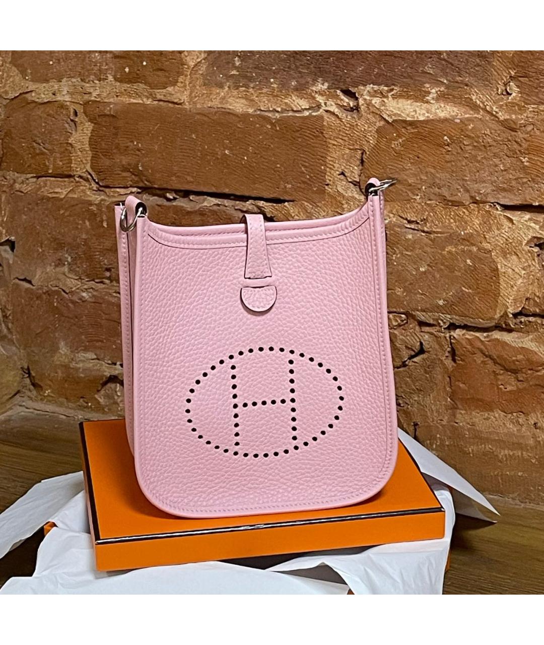 HERMES Розовая кожаная сумка через плечо, фото 6