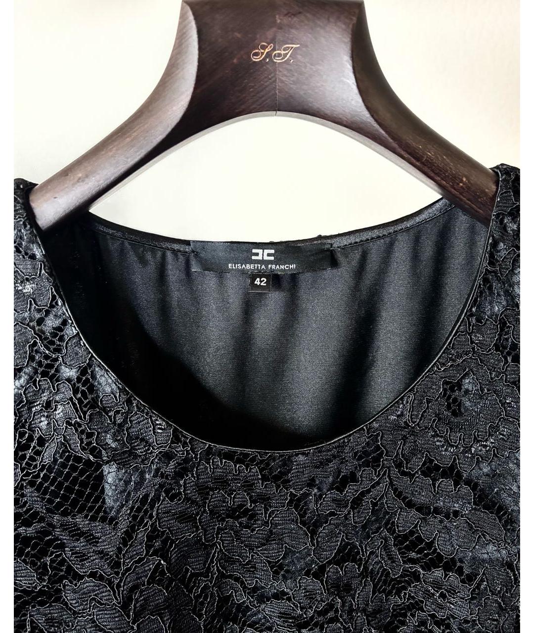 ELISABETTA FRANCHI Черное полиэстеровое коктейльное платье, фото 3