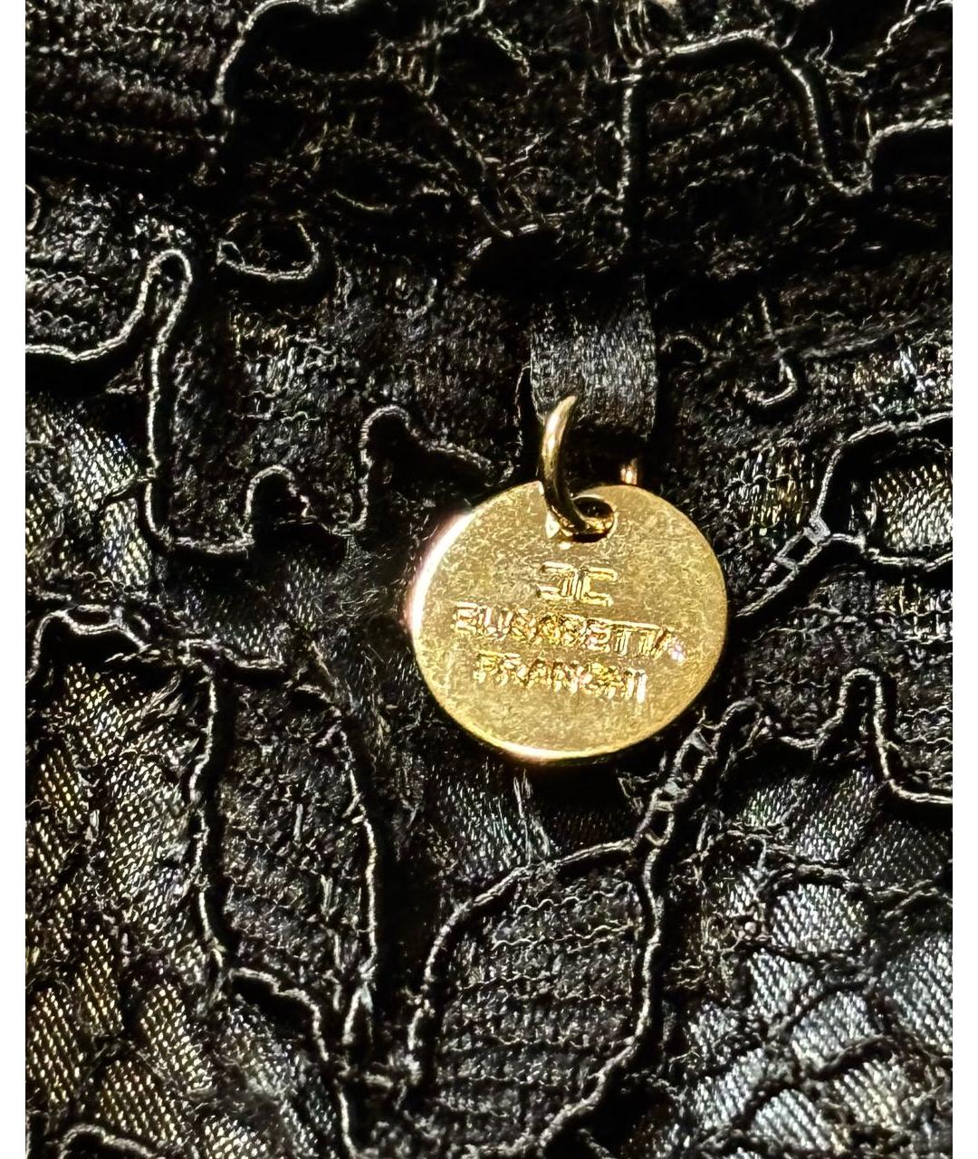 ELISABETTA FRANCHI Черное полиэстеровое коктейльное платье, фото 6