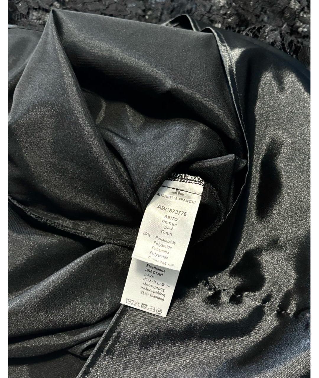ELISABETTA FRANCHI Черное полиэстеровое коктейльное платье, фото 7
