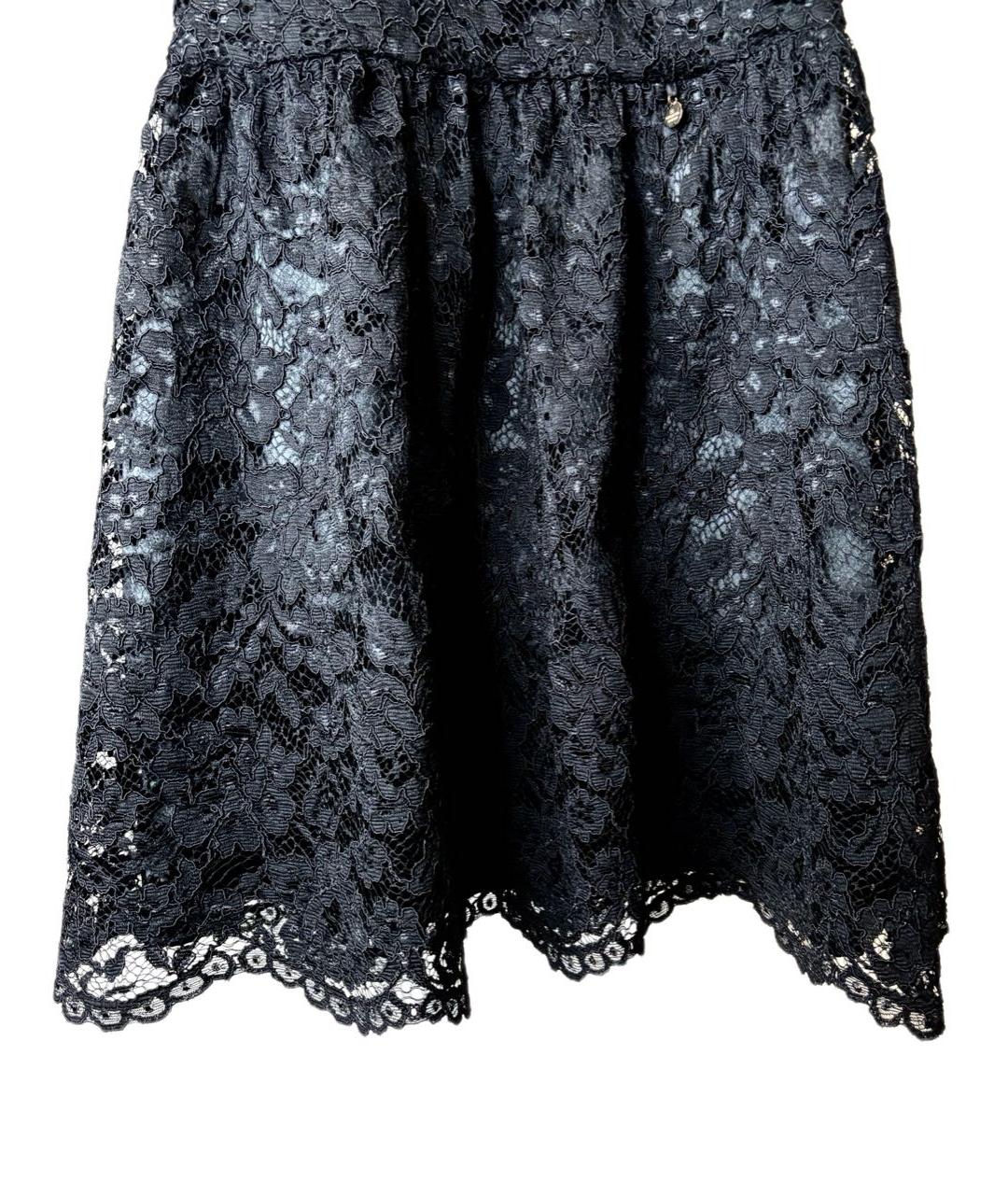 ELISABETTA FRANCHI Черное полиэстеровое коктейльное платье, фото 5