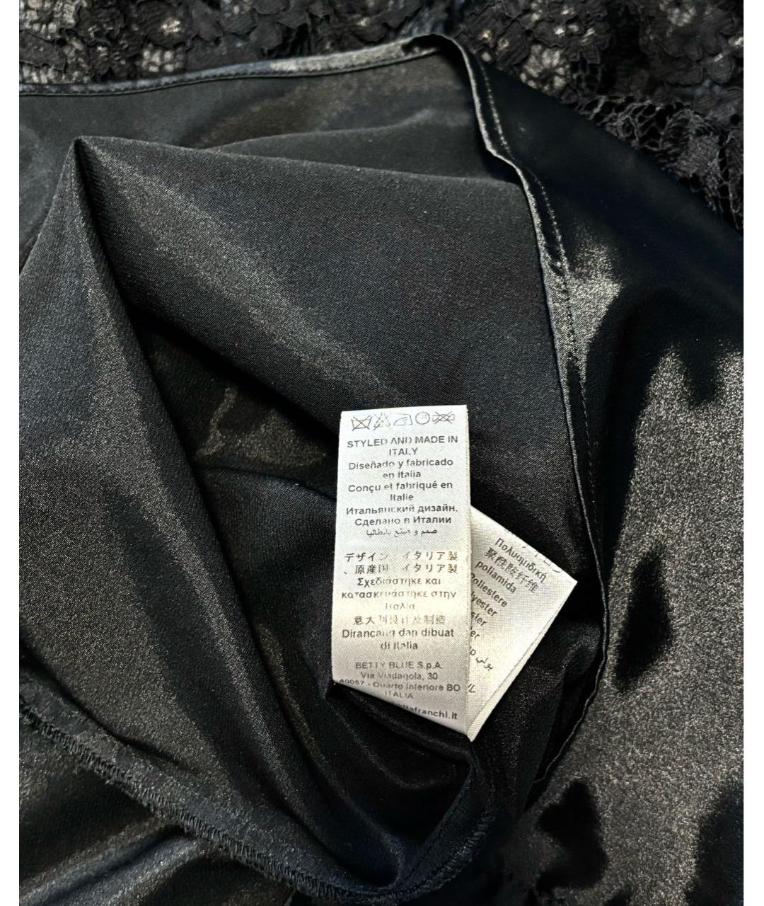 ELISABETTA FRANCHI Черное полиэстеровое коктейльное платье, фото 8