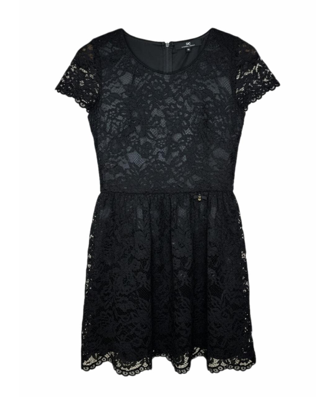 ELISABETTA FRANCHI Черное полиэстеровое коктейльное платье, фото 1