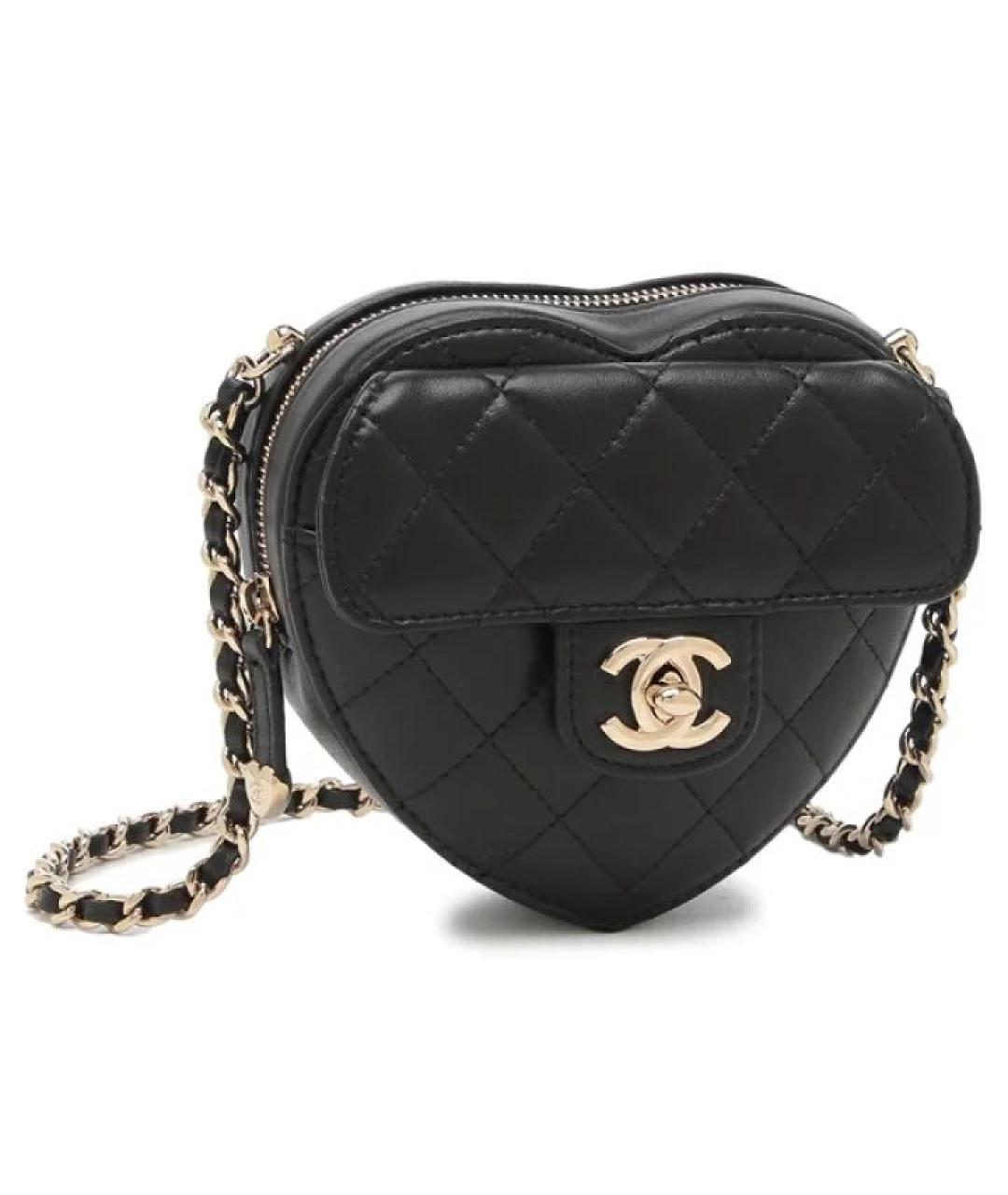 CHANEL Черная кожаная сумка через плечо, фото 6