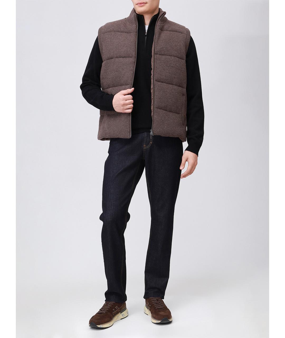 MC2 SAINT BARTH Коричневый шерстяной жилет, фото 2