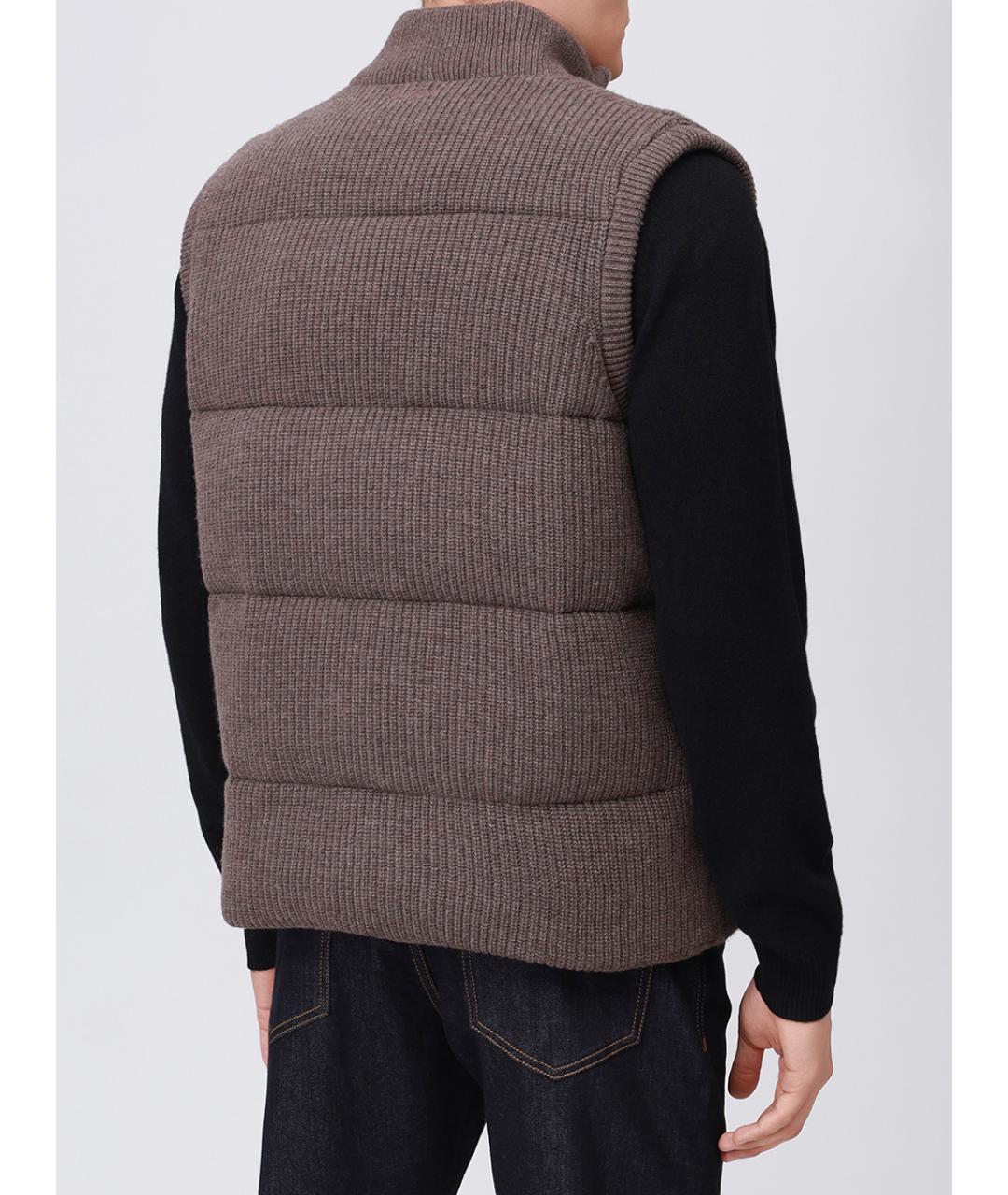 MC2 SAINT BARTH Коричневый шерстяной жилет, фото 3